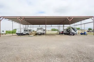 Covered spot under the steel carport