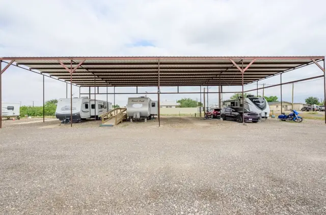 Covered spot under the steel carport